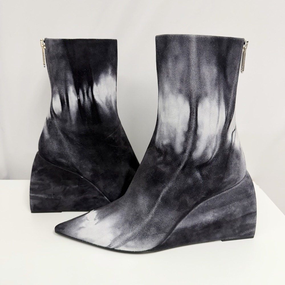 Off White Designer Tie Dye Gray Suede High Ankle Boots NEW $873 Sz 39 9 B 8.5-9